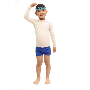 兒童保暖泳衣 長袖防曬男童 小孩兩截式泳裝 男孩中大童防磨衣水母衣